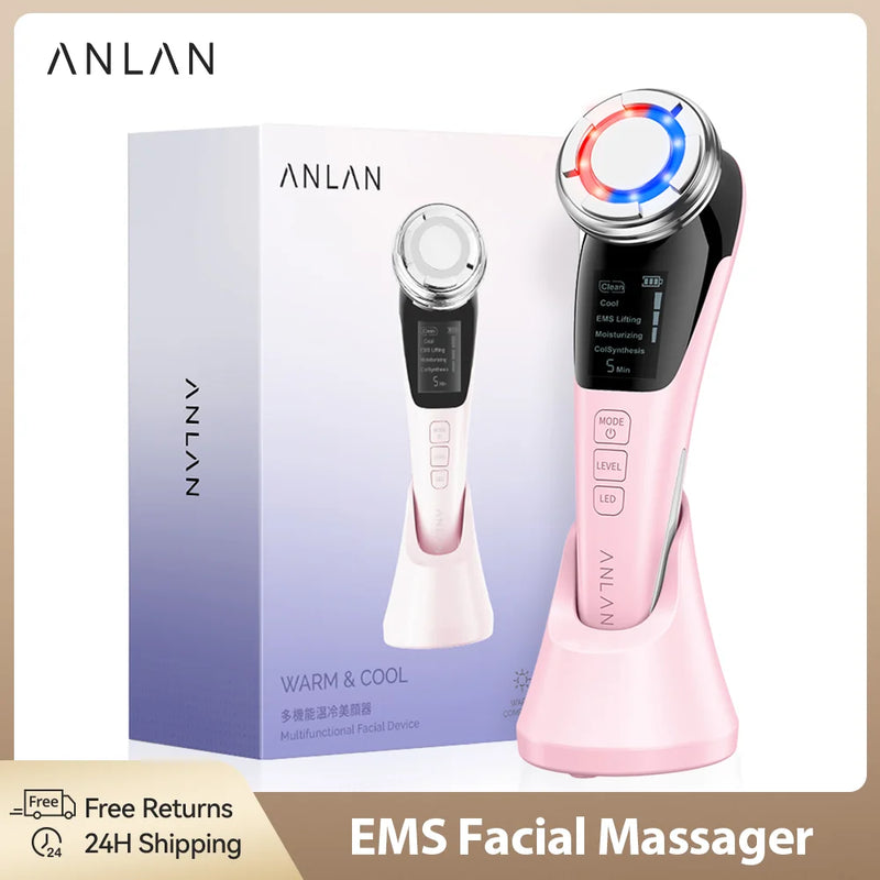 Massageador facial microcorrente face lifting massagem compressa quente e fria limpeza profunda cuidados faciais dispositivo de beleza