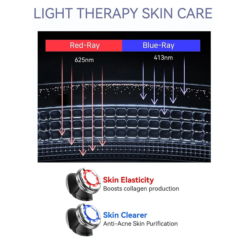 Massageador facial microcorrente face lifting massagem compressa quente e fria limpeza profunda cuidados faciais dispositivo de beleza