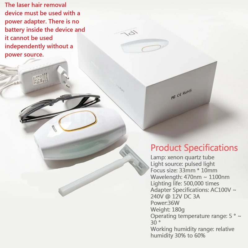 Depilador a laser permanente profissional IPL, aparelho de remoção de pelos para uso doméstico para mulheres e homens